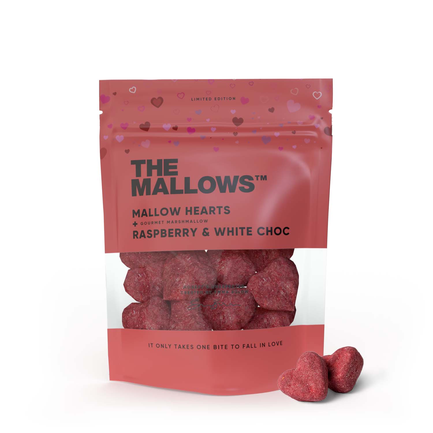 The Mallows skumfiduser Mallow Hearts Raspberry