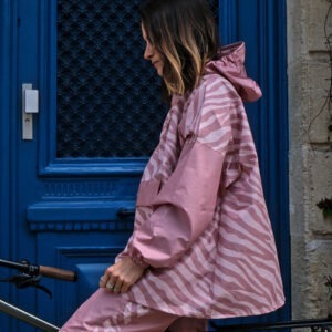 Vihmapontšo lühike I  Pink Zebra