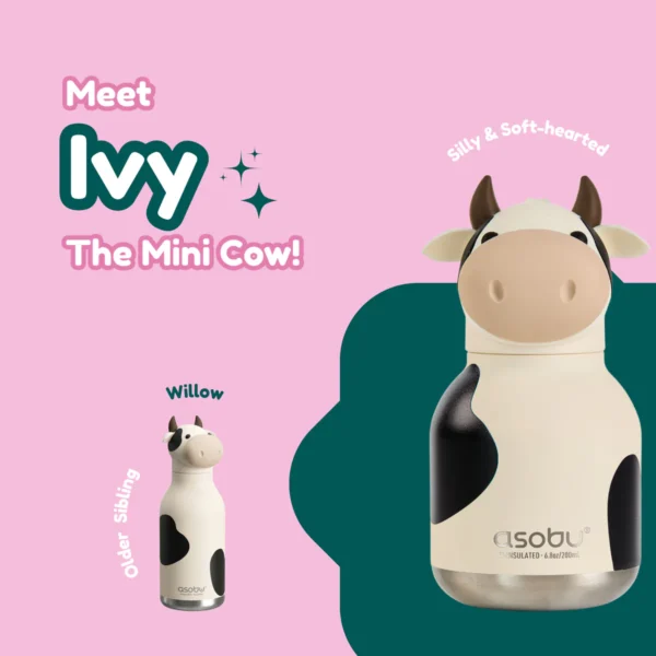 Asobu Bestie Mini lekkekindel termospudel | Cow, 200ml